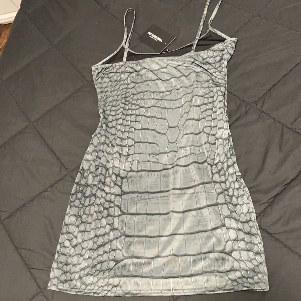 PLT x Teyana Taylor Grey Croc Bodycon Mini Dress - Picture 4 of 4